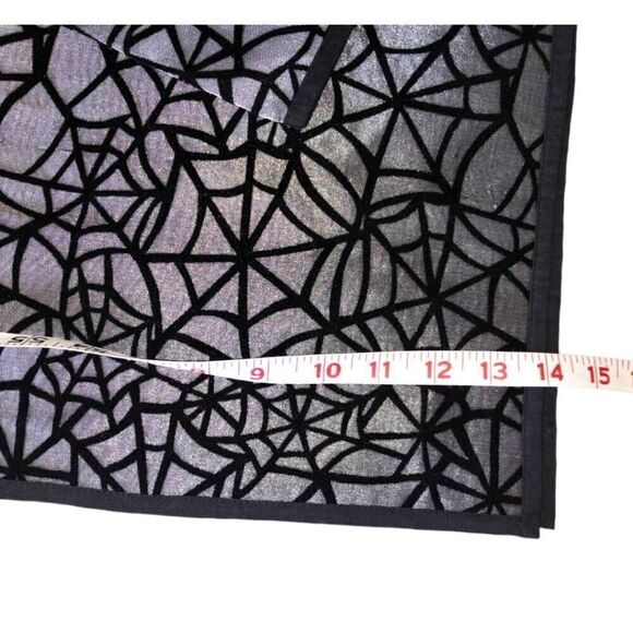 Halloween Black Silver Spider Web Table Runner 14x68 Spooky Witchycore Kitchen - Picture 4 of 5